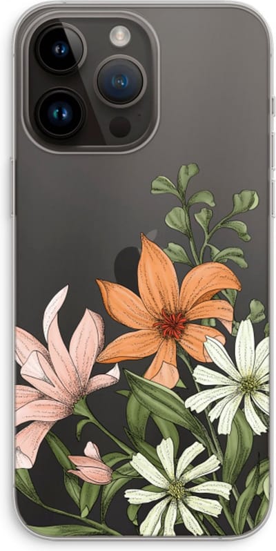 Case Company® - Hoesje geschikt voor iPhone 14 Pro Max hoesje - Floral bouquet - Soft Cover Telefoonhoesje - Bescherming aan alle Kanten en Schermrand