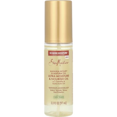 SheaMoisture, Manuka Honing & Mapura Olie, Ultra Vocht & Voeding Olie, 3.3 fl oz (97 ml) beige