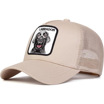 Unisex Labrador Hond Borduurwerk Baseball Net Petten Lente En Zomer Buiten Verstelbaar Casual Petten Zonbescherming Pet white
