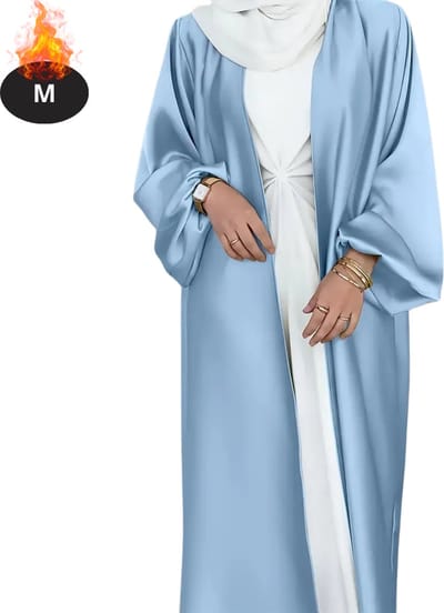 Bovista Islamitische Kleding - Djellaba Dames - Moslim Kleding - Arabisch Dames Kaftan - Alhamdulillah - Hemelsblauw M