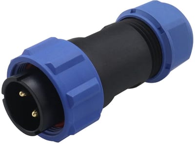 Allecto - 2-Pin Luchtvaartconnector - Waterdicht - Perfect voor Outdoor Gebruik - 12V 30A - Geschikt voor Generators en Zonnepanelen