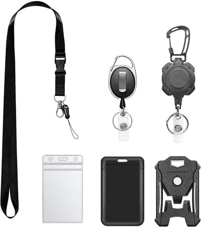 Intrekbare Badge Houders - Clip met Karabijnhaak - Identificatie Beheer - Robuuste Bevestiging - 3 Stuks Set - Stel A