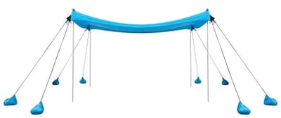 Miryx Strandtent - Zonnescherm voor Strand - Draagbare Strandluifel - Schaduwdoek - Windbestendige Canopy - UV-bescherming - Draagtas