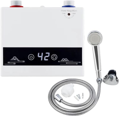 Directe Waterverwarmer - Elektrische Boiler - Direct Warm Water - Compact Ontwerp - 16.7x14.3x7.5cm - Met Douche