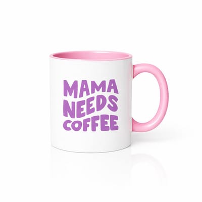 Roze-Witte Koffiemok 330 ml – Schattige Keramische Mok Cadeau voor Mama & Vrouwen