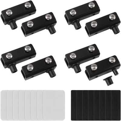 4 paar/8 stuks frameloze glazen deur scharnieren verstelbare kast deurklem scharnier past 3-5 mm gratis swingend glas (zwart)