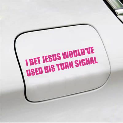 Bumpersticker - I Bet Jesus - 3,5 X 14,8 - Roze