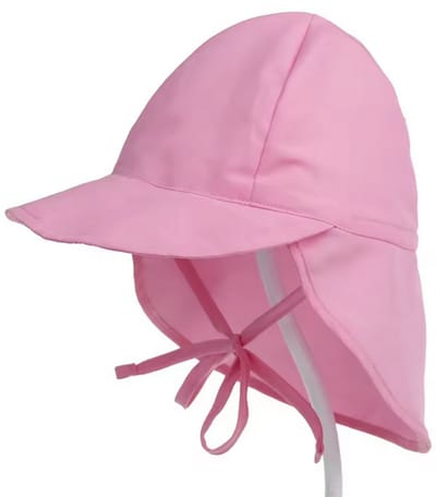 ZOETTT Zonnehoed met nekflap - Roze - 0-3 jaar - Strandhoedje - Zomer Accessoire - Zomerhoedje met strikbandje - zonneklep - berschrming UV