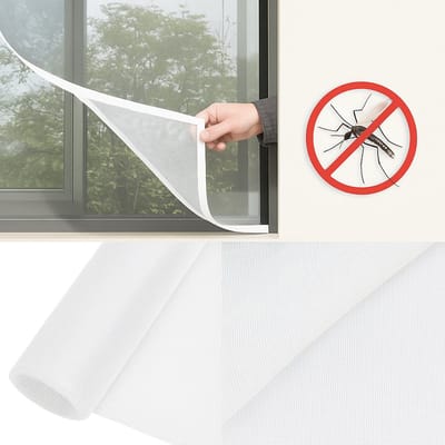 Narvie - 1+1 Gratis Raamhor - Vliegengaas met Klittenband - 130x150 cm - Wit - Insectenhor - Muggengaas - Horgaas - Vliegenhor voor Ramen