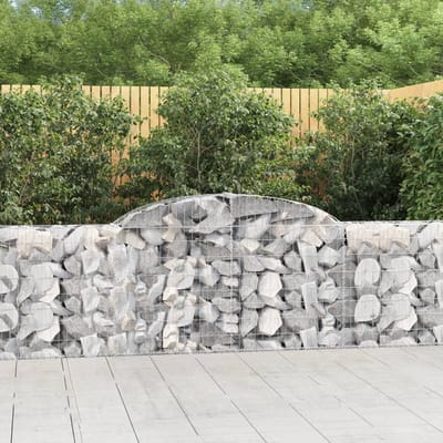 vidaXL - Schanskorven - 13 - st - gewelfd - 300x30x80/100 - cm - ijzer