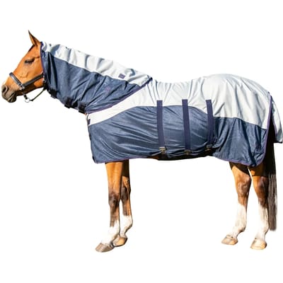 Vliegendeken voor paard met halsbescherming en buikwand HKM Rain