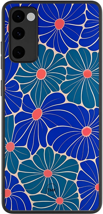 Hoesje geschikt voor Samsung Galaxy S20 FE - Indigo bloemen - Blauw - TPU case - Bloemen - Hardcase zwart telefoonhoesje
