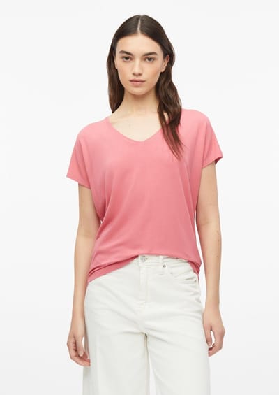 s.Oliver - female - Soepel vallend jersey shirt met verlaagde schouders