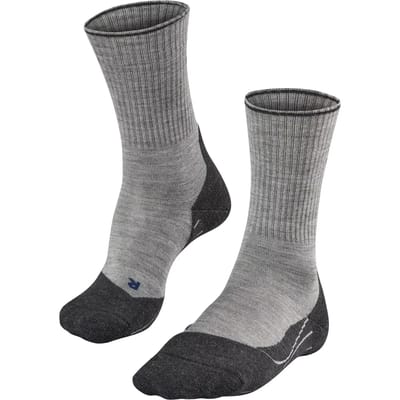 FALKE TK2 Explore Wool Silk medium padding wol functioneel materiaal wandelsokken heren grijs - maat 39-41