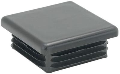 Inslagdop/meubeldop zwart vierkant 15 bij 15 cm en hoogte 0,7 cm van kunststof - Set van 4 stuks