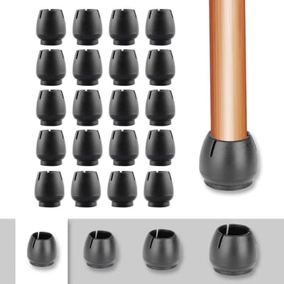 20x Siliconen Stoelpootdoppen Zwart | Vloerbeschermers voor Stoelpoten en Tafelpoten Ronde 12-16mm