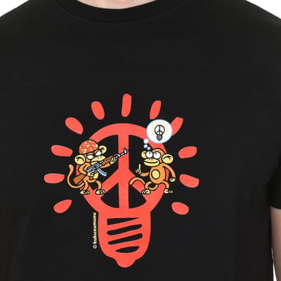 PEACE BULB heren t-shirt met korte mouwen en ronde hals