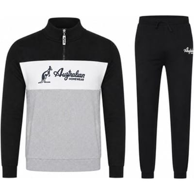 Australian - Heren Homewear Joggingpak - Zwart/Grijs - Maat XL