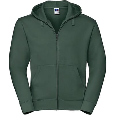 Authentic Full Zip Hoodie Sweatshirt 'Russell' Bottle Green - XS