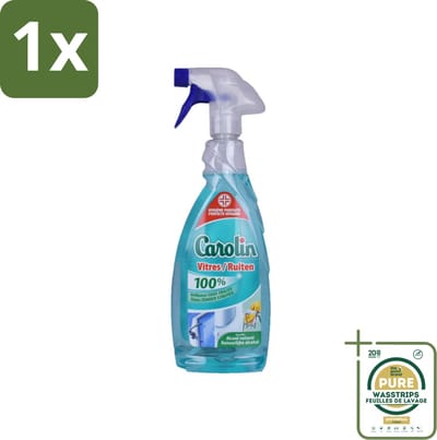 1 x Carolin - Glas- en Ruitenreiniger - Met Natuurlijke Alcohol - 650 ml- Glas Reinigen - Ruiten Reinigen - Glas Reiniger - Ruiten Reiniger - Natuurlijke Alcohol