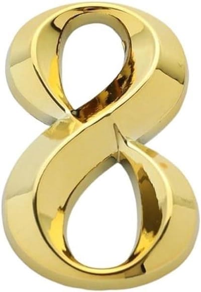 Huisnummer Sticker - Deurcijfer Zelfklevend - Adres Aanduiding - 3D Galvanisatie - 50 x 30 mm - Goud