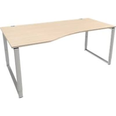 Schäfer Shop  Genius Freeform bureau MODENA FLEX, ijzer-op-onderstel, handmatig in hoogte verstelbaar, linkse verlenging, B 1800 mm, ahorn afwerking
