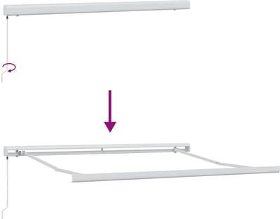vidaXL - Uitschuifbare - luifel - Lichtgrijs - en - wit - 300 - x - 250 - cm