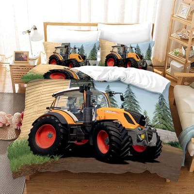 Tractor Dekbedovertrek SetBeddengoed Set Voor Kinderen Kinderen En Volwassenen Huisdecoratie Queen Size Warm Zacht Ademend En Comfortabel EU Single(135*200cm)3pcs