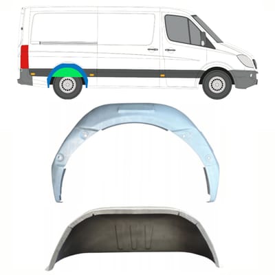 Reparatiepaneel achterste wielkast voor Mercedes Sprinter 2006-2018 / Rechts