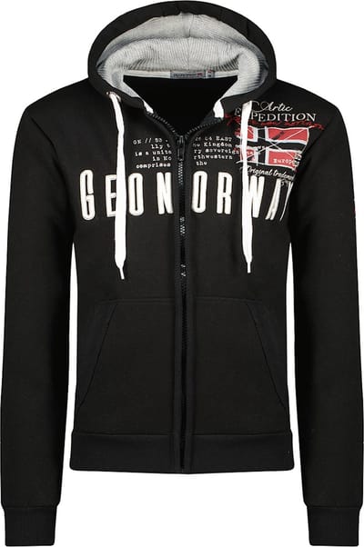 Vest Met Capuchon En Rits Zwart Geographical Norway Gason - XL