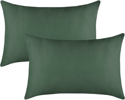 Stof Textile sierkussen Hawaii - 2x - donkergroen - 40 x 60 cm - bank kussens - binnen/buiten - polyester