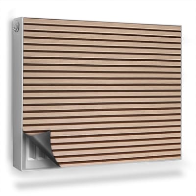 Wallfluent Magnetische Radiatorfolie - Radiator Folie Magnetisch - 80x60 cm - Lichte Natuurlijke Houten Lamellen, Vlak - Magnetische Radiator Folie 1Mm Dik - Beige Horizontale Lamellen Magnetische Radiatorfolie Bescherming