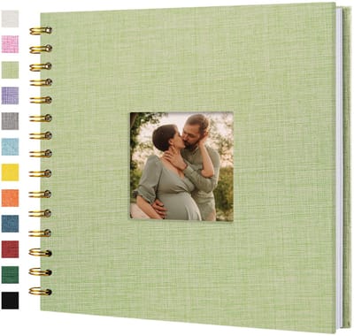 Dailygoods- Scrapbook Linnen Kaft 20,5x20,5 cm - 40 Pagina's - Zuurvrij Blad - Vintage Cover - Fotohoekstickers - Herinneringsboek - Fotoalbum