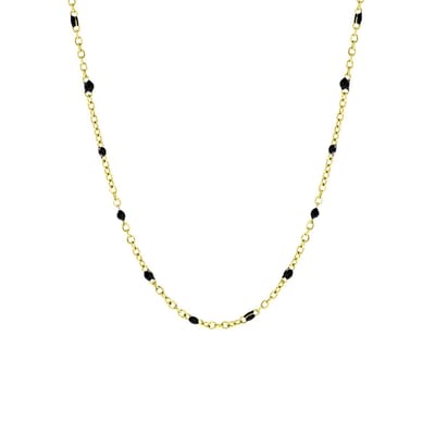 Lucardi Dames Selene Ketting - Staal - Ketting - Cadeau - 45 cm - Goudkleurig