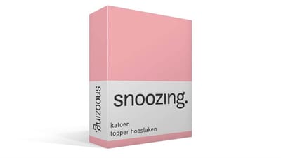 Snoozing - Katoen - Topper - Hoeslaken - Eenpersoons - 70x200 cm - Roze