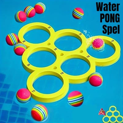 Allernieuwste.nl® 11-Delig Water Pong Zwembad Spel Werp Bal Vakantie Spel voor Kinderen en Volwassenen - Drijvend Strand Zee Bad Speeltje - Werpspel Ook Drankspel - 11 Delen %%