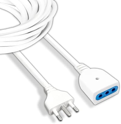 Elektrische Verlengkabel 3m met Italiaanse Dubbele Socket - 10A Verlengkabel voor Thuis, Kantoor en Werk