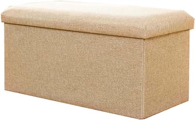 Ottomaanse Poef - Voetenbankje Opslag - Ruimte Organiseren - Met Verwijderbaar Deksel - 25x25x25cm - Grijs