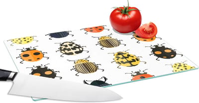 Glazen Snijplank - 28x20 - Kever - Insecten - Design - Snijplanken Glas