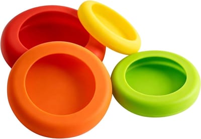 Set van 4 Rekbare Siliconen Deksel, Ideaal voor Voedsel, Bekers, Blikjes en Fruit, Biedt Versheid en Bescherming