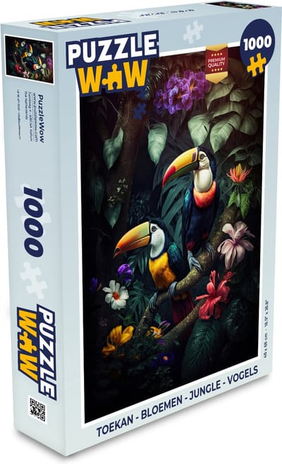 Puzzel Toekan - Bloemen - Jungle - Vogels - Legpuzzel - Puzzel 1000 stukjes volwassenen