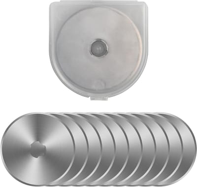 Ronde Vervangbladen 28/45 mm, Set van 10, RVS, voor Snijden van Stof, Leer en Papier, Professionele Quilting en Naaiaccessoires