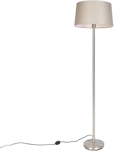 QAZQA simplo - Moderne Vloerlamp | Staande Lamp met kap - 1 lichts - H 1690 mm - Taupe - Woonkamer | Slaapkamer