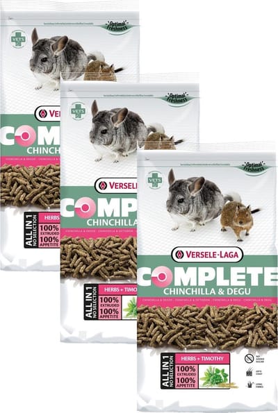 Versele-Laga Complete Chinchilla & Degu - Chinchillavoer - 3 x 1.75 kg