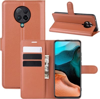 Coverup Hoesje - Geschikt voor Xiaomi Poco F2 Pro Hoesje - Coverup Book Case - Bruin