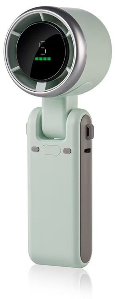 Ventilator - Handventilator - Mini ventilator - Handventilator oplaadbaar - Draagbare handventilator - Opvouwbare ventilator - Met turbofunctie - 5 snelheden - 1000 mAh - voor op reis - buiten - zomer en opvliegers - Groente