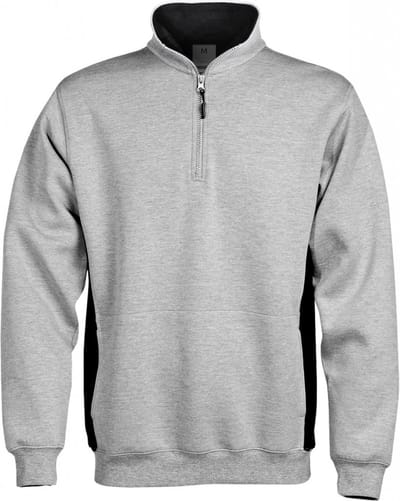 Fristads Sweatshirt Met Korte Ritssluiting 1705 Df - Lichtgrijs - S