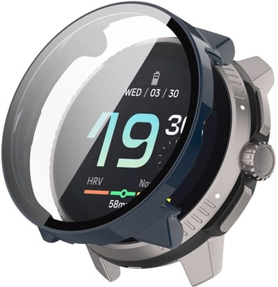 Watch case screenprotector - hoesje - gehard glas - geschikt voor Suunto Race S - donkerblauw