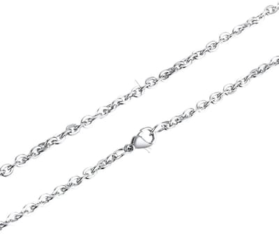 Aramat Jewels | Halskettingen | RVS Anker Ketting Zilverkleur 40–75cm – Uniseks Maritieme Schakelketting | 45cm / 1mm |45cm | | Staal | Volwassenen | Verkleurd niet