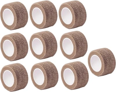 Oneay Hittebestendige tape, 10 rollen, 4 meter x 2,5 cm, voor tafel- en stoelvoetjes, antislip voetbanden, hittebestendig en antislip, geschikt voor handgrepen en tafelpoten (bruin).